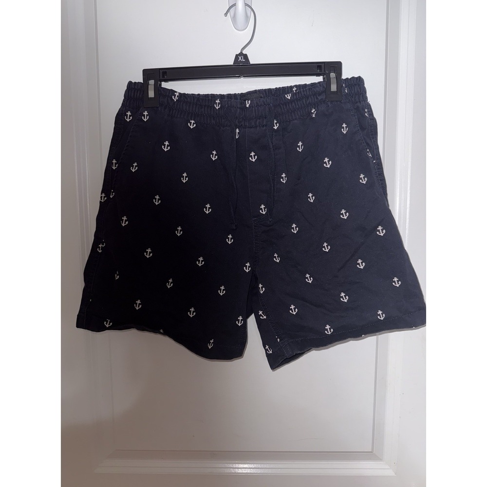 H&M Blue Shorts Men's Size 32R Anchor Design Relaxed‎ Fit Summer Navy Nautical.